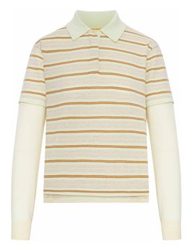 Polo da rugby a strati in cashmere