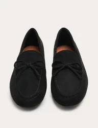 Bow Flat Loafer Pumps Black female