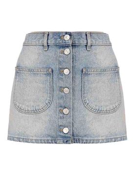 Minigonna In Denim Di Cotone
