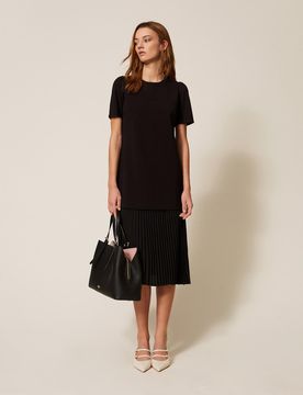 Robe midi avec crêpe de Chine recyclé