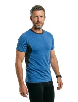 T-shirt à Manches Courtes Accelerate 18082 Azure Blue / Dark Navy L - MASCOT - FashionsVida