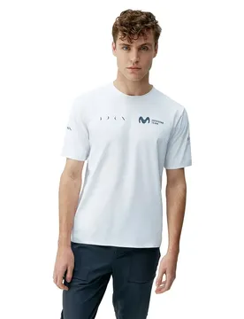 T-shirt à Manches Courtes Movistar White XL