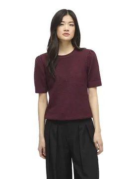 Maglione A Maniche Corte Dalo O-neck Knit Port Royale M - Vila - FashionsVida