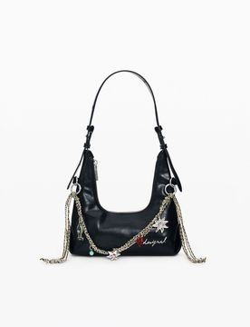 Mini sac charm, , PolyurÉThane, Noir, U