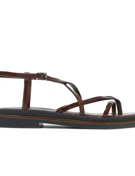 Leather Strappy Flat Sandals Brown female - Nobody's Child - FashionsVida