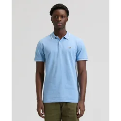 Polo de hombre en azul de manga corta