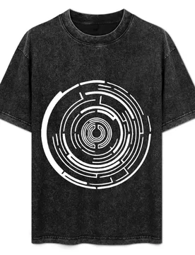 Maze design (white) T-Shirt Big Size Crew Neck T-Shirt - Aliexpress - FashionsVida