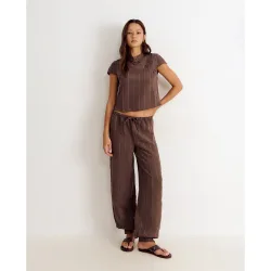 Pantalón ancho de mujer de rayas