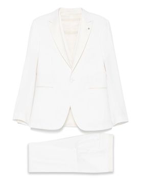 Cream Virgin Wool Single Breasted Abito