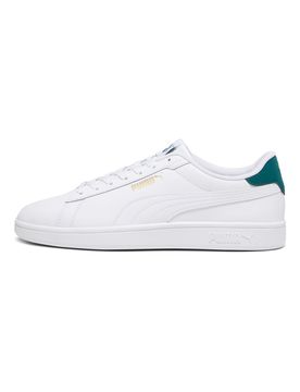 Sneakers bianche con dettagli verdi in pelle comfort Smash 3.0 L 43