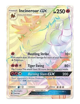 Pokemon SM Guardians Rising 147/145 Incineroar GX (Rainbow Rare) - Pokémon - FashionsVida
