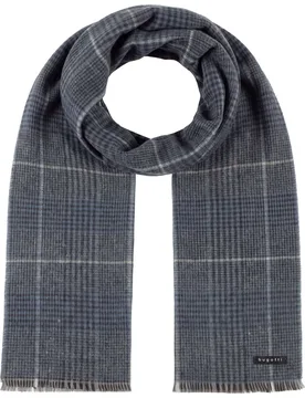 Soft Check Cashmink Scarf by - blue - Bugatti - FashionsVida