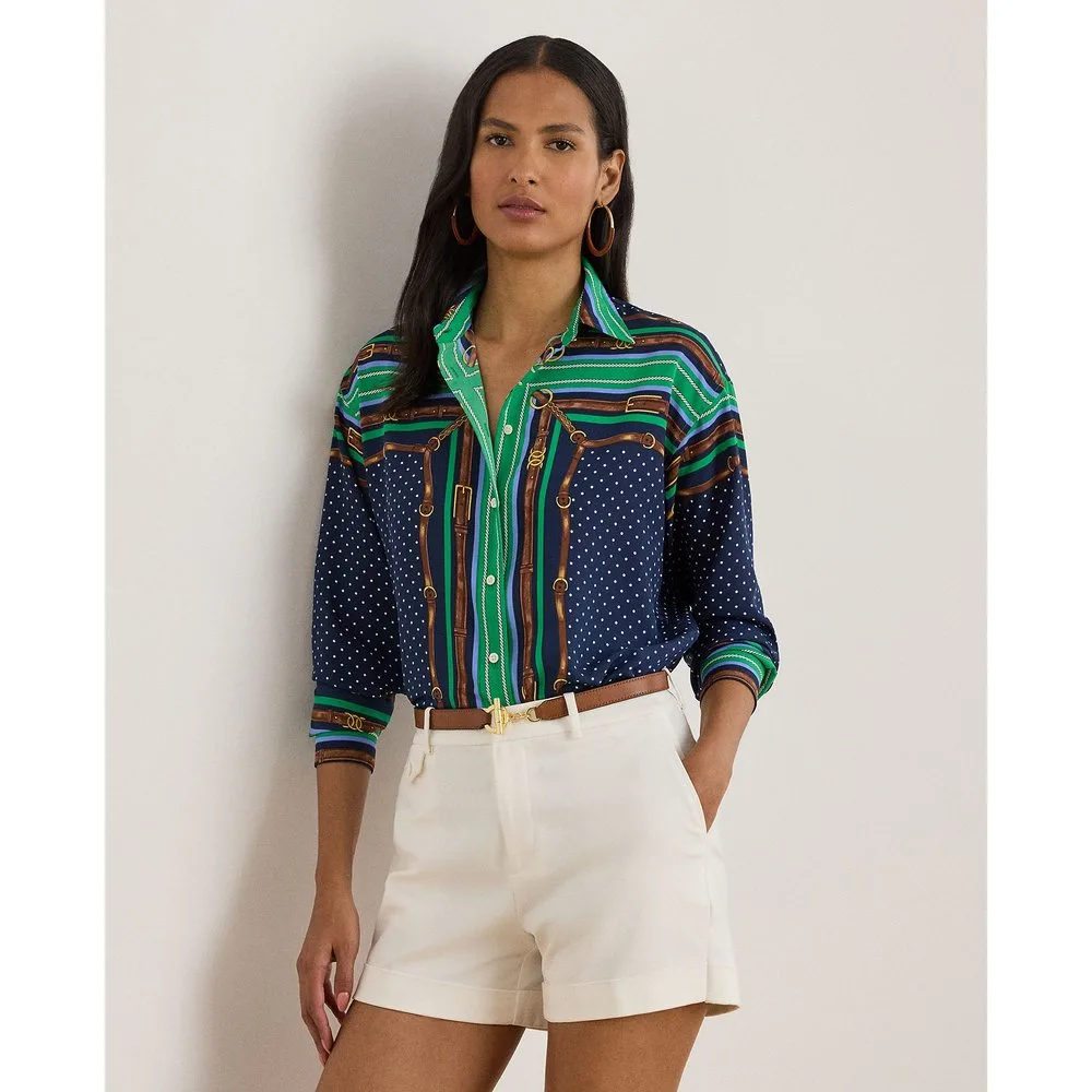 Camisa de mujer de crepé con estampado - Lauren Ralph Lauren - FashionsVida