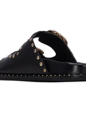 Sandalias planas de mujer de piel con tachas - Carmela - FashionsVida