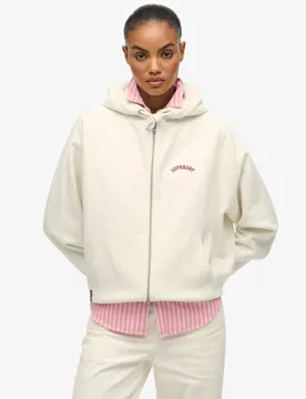 Superdry Damen Essential Logo Raglan Zip-hoodie White - Größe: 38 - 74.99 - FashionsVida