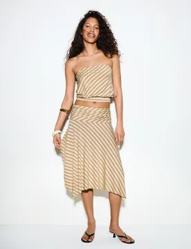 Top Bandeau Ceinture Xxs Jaune - Bershka - FashionsVida