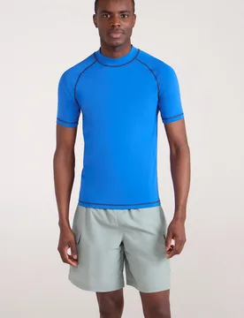 Mens UV Rash Vest - Blue - Blue - Size: L - Mountain Warehouse - FashionsVida