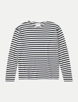 Gestreiftes Langarmshirt Blau L