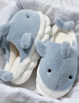 Funny Animal Shark Cotton Slippers Women's Thick Soles Home Slipper 2022 Winter New Warm Non Slip Lovely Plush Couple Slippers - Aliexpress - FashionsVida