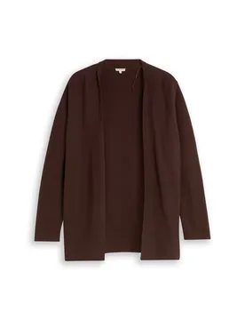 Knit structured open cardigan female