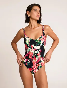 Bañador escote redondo de mujer, moldeador sin aro sin foam, colección trópico - Selmark - FashionsVida