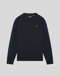 Kids Jacquard Tape Crew Neck Sweatshirt Dark Navy