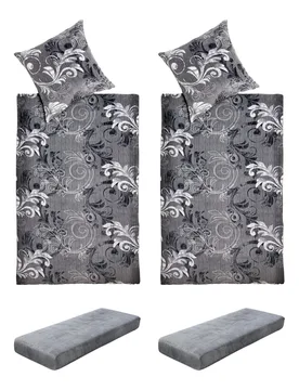Bettwäsche-Set "Cashmerelike", 6-teilig, 135x200 cm grau - MODERNE HAUSFRAU - FashionsVida