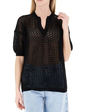 SOLOTRE Maglia scollo V NERO 1