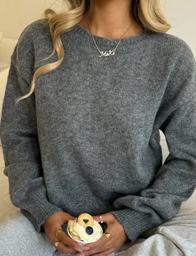 Suéter de manga farol corto de unicolor de manga larga para niñas adolescentes, gris para otoño e invierno - Shein - FashionsVida