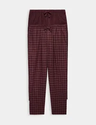 Pack Brushed Cotton Pyjama Bottoms Burgundy Mix male