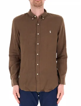 Camicia in lino POLO MARRONE L - Ralph Lauren - FashionsVida