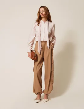 Pantalon de jogging en lyocell et coton - TWINSET - FashionsVida