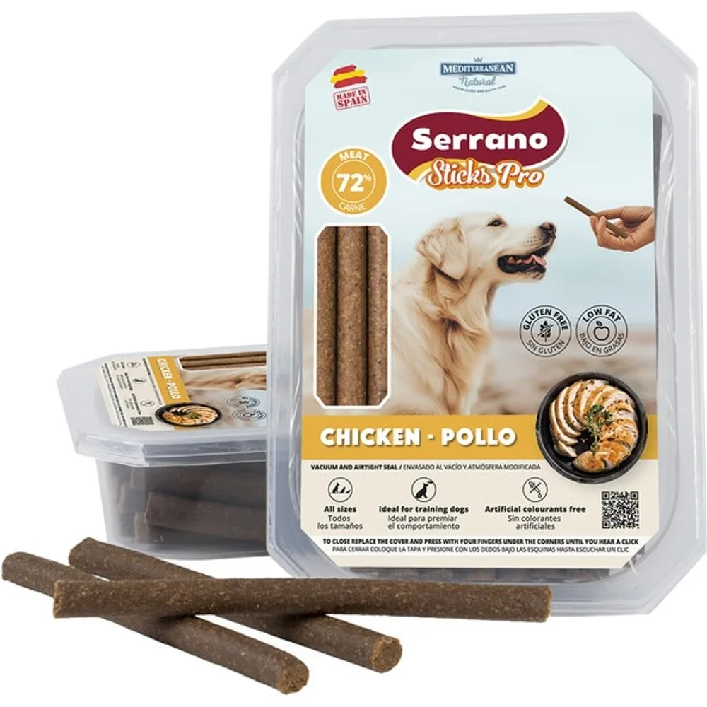 Snack para perros adultos Ibéricas sticks pollo - Mediterranean Natural - FashionsVida