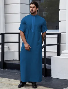 Ramadan Men's Muslim Robe Shirt With Vertical Stripes And Pocket - Islam Thobe Abaya Perfect For Casual And Formal Occasions - Aliexpress - FashionsVida