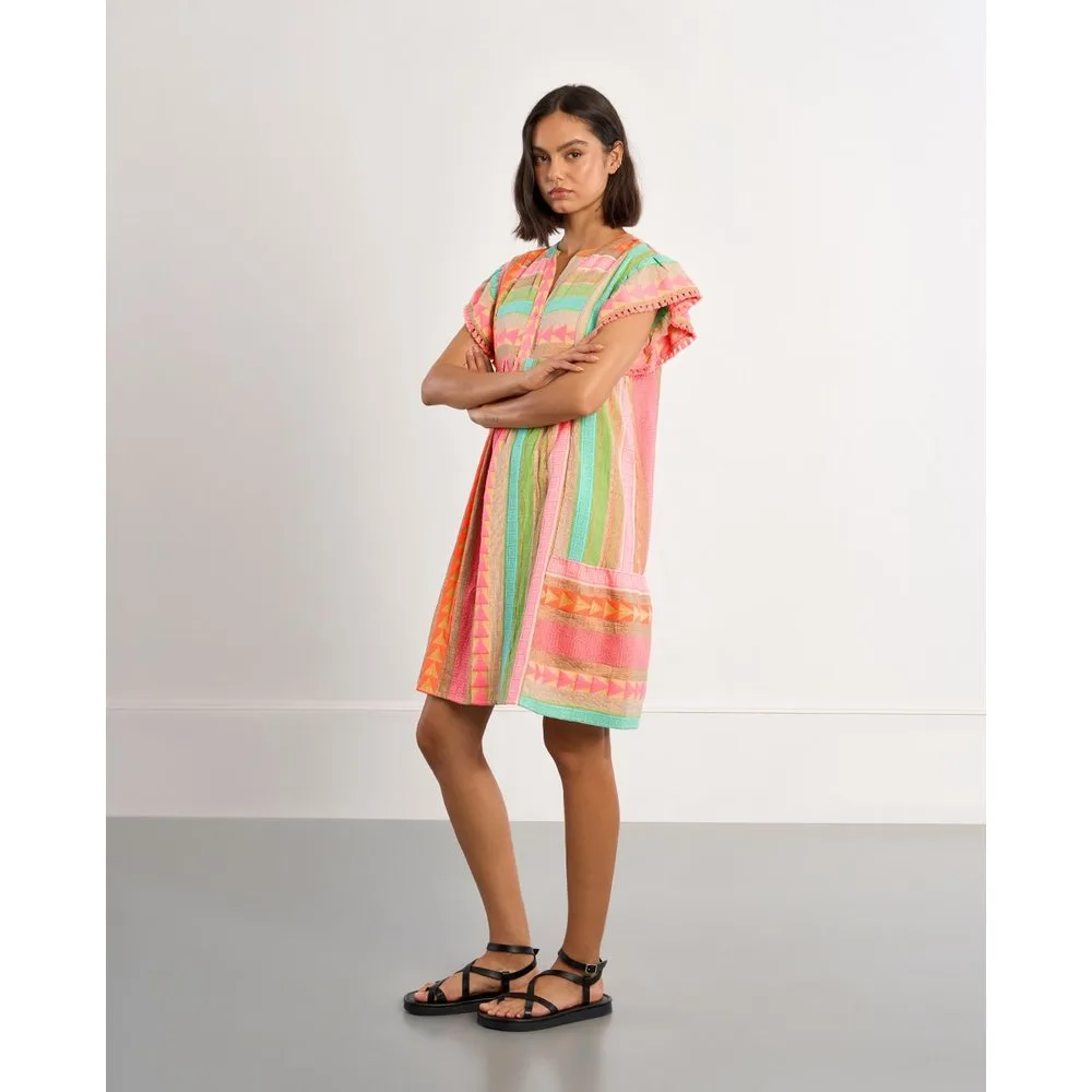 Vestido de manga corta con estampado - Lili Sidonio - FashionsVida