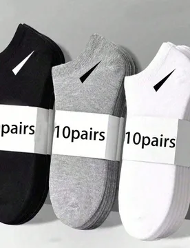 Pares/1 Par de Calcetines Deportivos Unisex, Calcetines de Moda Minimalista de unicolor Negro/Blanco/Gris, Adecuados para Uso Casual Diario, Opciones - Shein - FashionsVida