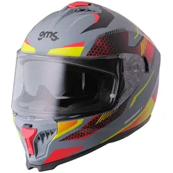 Casco Moto Integrale Gelero grigio opaco giallo blu taglia M