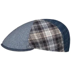 Light Patchwork Flat Cap by - blue - Size: M (56-57 cm)