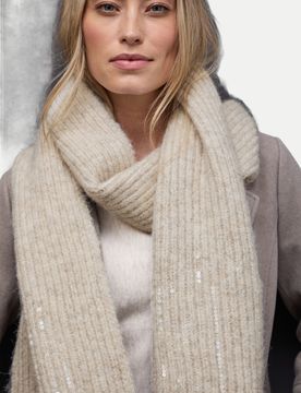 Schal mit Pailletten Beige
