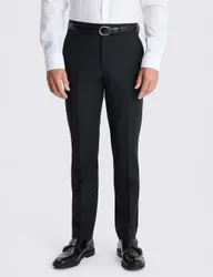 Tailored Fit Wool Blend Performance Suit Trousers Black male