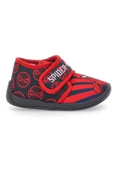 Pantofole Rosse e Nere Con Strappo in Velcro M07327 23
