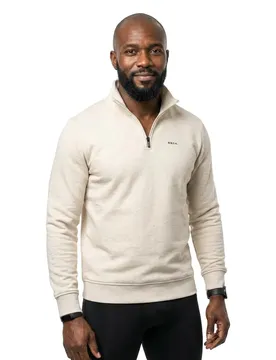 Sweat à Demi-zip 26fn331 Soft Ivory Melange M