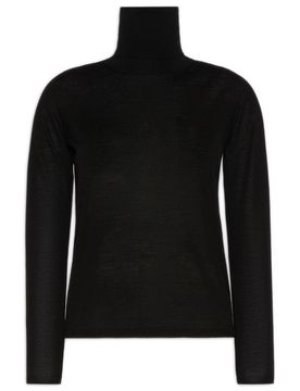 Pure Virgin Wool Ribbed Turtleneck Sweater
