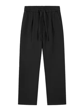 Pleated Ribbons Trousers Black S Unisex - Another Cotton Lab - FashionsVida
