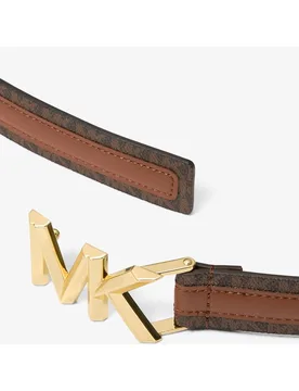Cinturón de mujer de piel y lona con logotipo - MICHAEL Michael Kors - FashionsVida