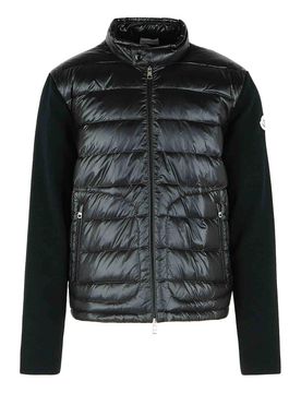 Cardigan In Lana Imbottito Con Zip Nera