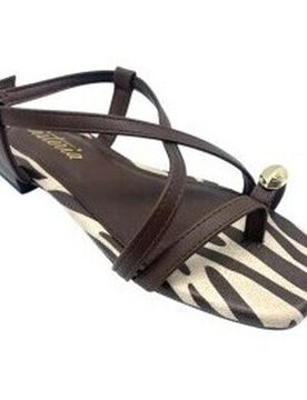Flache Sandalen 1104 Braune Damensandale 36