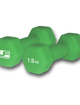 Sechseckige, mit Neopren überzogene Hanteln (x2) - Vert - unisex - Size: 2x1,5 kg