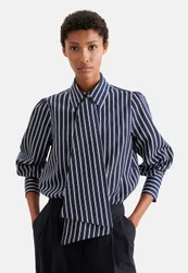 Bluse mit abnehmbarer Schluppe Blau 50