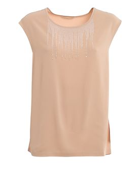 Blusa in crêpe di misto seta